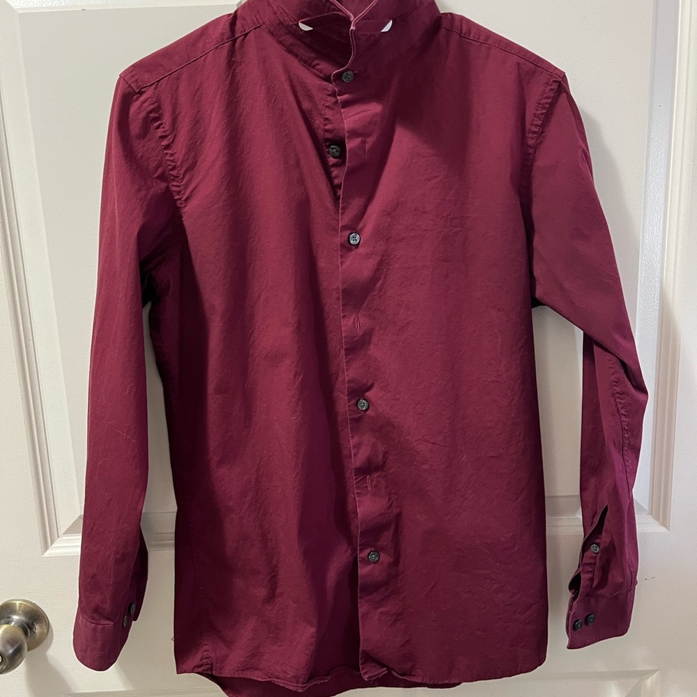 Burgundy Button-Up Shirt